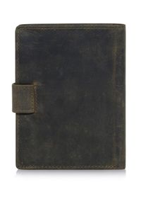 Ochnik - Khaki skórzany portfel męski. Kolor: zielony. Materiał: skóra #6