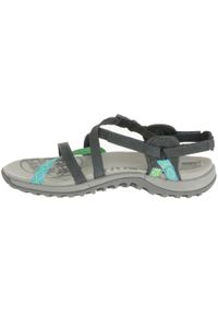 Merrell - Sandały turystyczne Jacardia damskie. Zapięcie: klamry. Kolor: wielokolorowy, niebieski, szary. Materiał: kauczuk, skóra