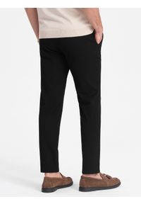 Ombre Clothing - Spodnie męskie eleganckie chino SLIM FIT - czarne V4 OM-PACP-0191 - XXL. Kolor: czarny. Materiał: poliester, materiał, wiskoza. Styl: elegancki #6