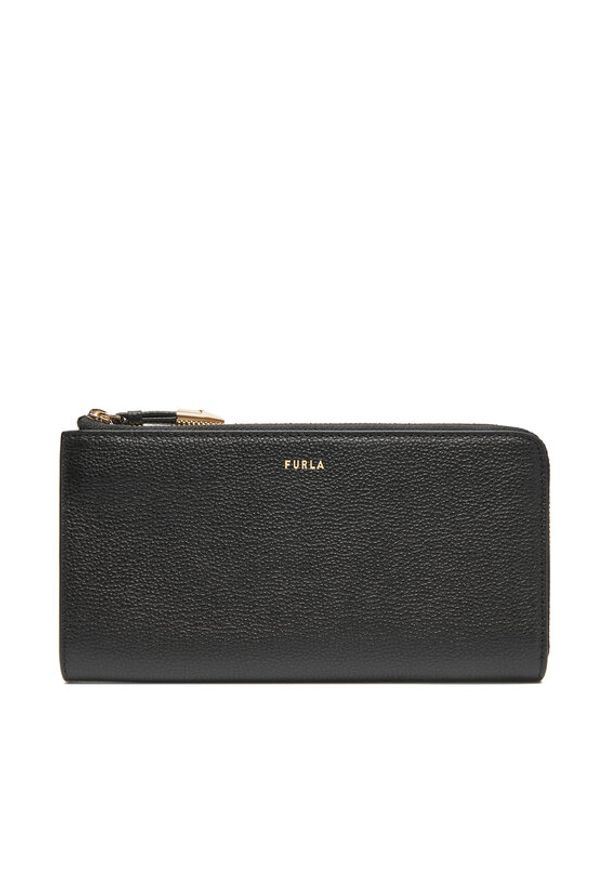 Furla Duży Portfel Damski Goccia L Zip Around WP00471 BX3036 KH O6000 Czarny. Kolor: czarny. Materiał: skóra