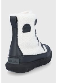 sorel - Sorel Śniegowce dziecięce Exploer II Joan kolor czarny. Nosek buta: okrągły. Zapięcie: sznurówki. Kolor: czarny. Materiał: guma #4