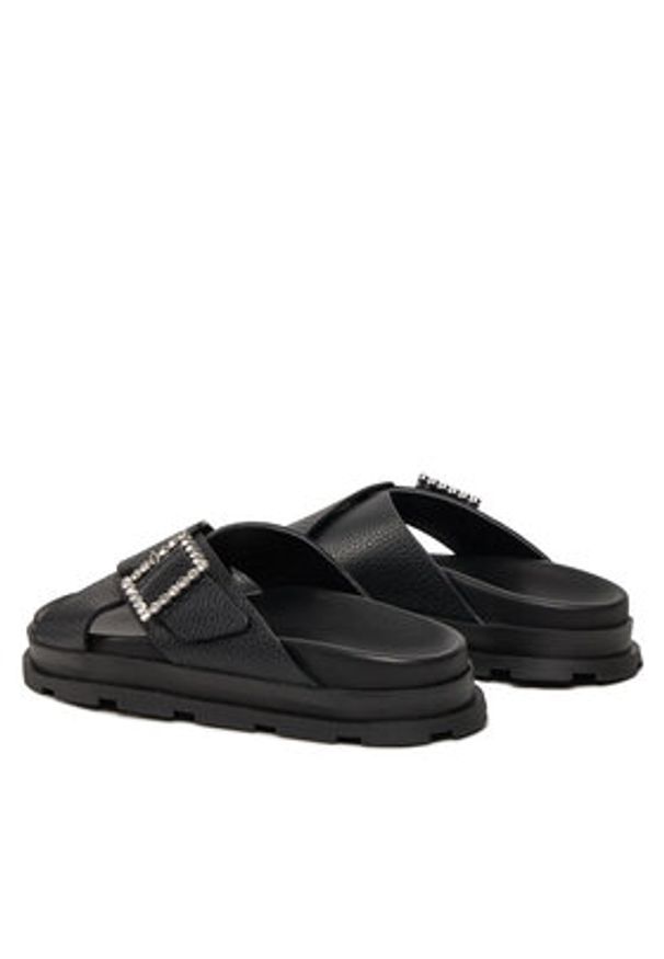 Pollini Klapki SA28164G1ITD0000 Czarny. Kolor: czarny. Materiał: skóra
