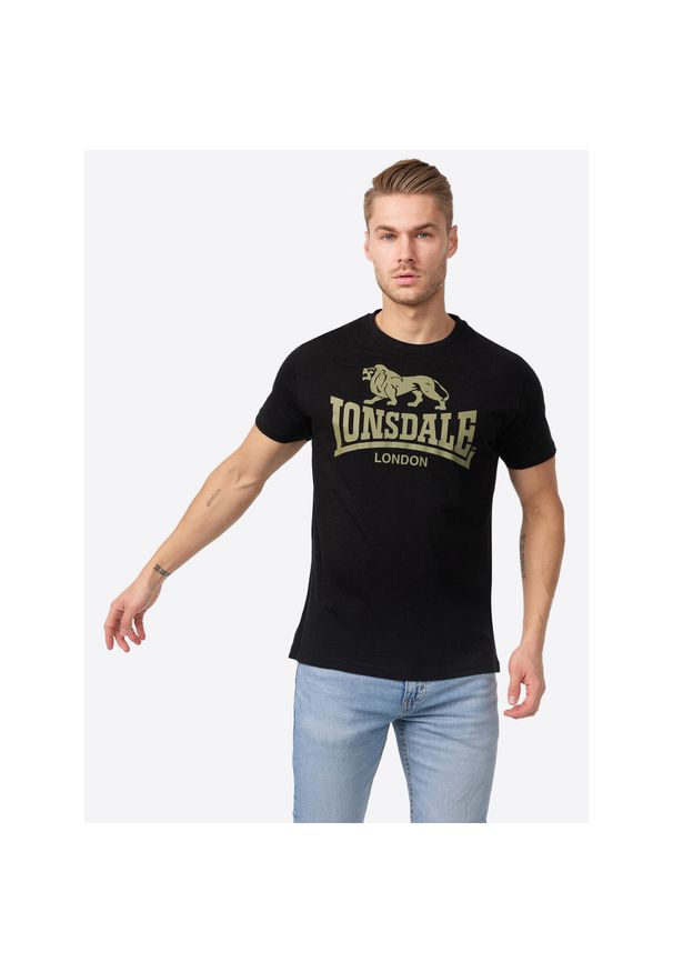 T-shirt o klasycznym kroju Lonsdale Logo. Kolor: wielokolorowy, zielony, brązowy
