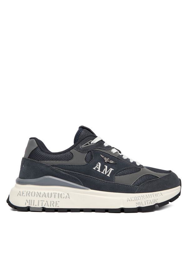 Sneakersy Aeronautica Militare. Kolor: niebieski