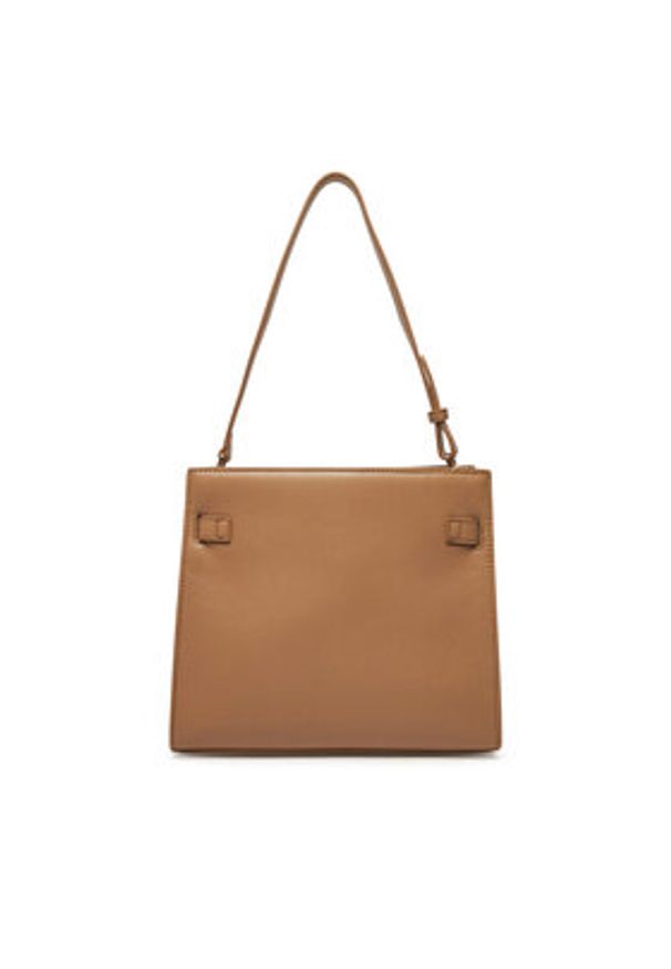 TOMMY HILFIGER - Tommy Hilfiger Torebka Th Heritage Shoulder Bag AW0AW17182 Brązowy. Kolor: brązowy. Materiał: skórzane