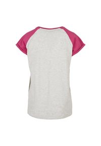 Urban Classics - T-shirt Damski Kontrastowy Raglanowy. Kolor: fioletowy, szary, wielokolorowy. Długość rękawa: raglanowy rękaw. Sport: turystyka piesza