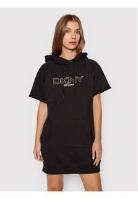 DKNY Sport Sukienka dzianinowa DP1D4601 Czarny Regular Fit. Kolor: czarny. Materiał: dzianina, bawełna. Typ sukienki: sportowe. Styl: sportowy