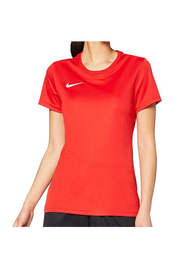 Nike - Womens Park VII t-shirt 657. Kolor: czerwony. Sport: piłka nożna