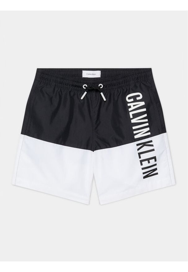Calvin Klein Swimwear Szorty kąpielowe KV0KV00038 Czarny Regular Fit. Kolor: czarny. Materiał: syntetyk