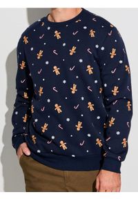 Sinsay - Bluza z motywem świątecznym - granatowy. Kolor: niebieski. Styl: wizytowy