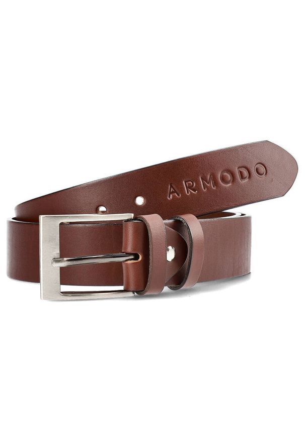 Brązowy Skórzany Pasek Męski Armodo. Kolor: brązowy. Materiał: skóra. Styl: elegancki, casual
