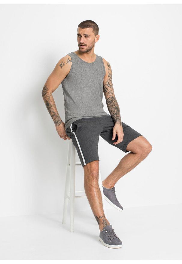 bonprix - Tank top (3 szt.). Kolor: szary. Długość rękawa: bez rękawów