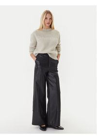 Calvin Klein Sweter LV044D359G Beżowy Relaxed Fit. Kolor: beżowy. Materiał: syntetyk #5