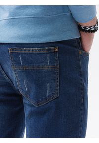 Ombre Clothing - Spodnie męskie jeansowe SKINNY FIT - niebieskie P1060 - XXL. Kolor: niebieski. Materiał: jeans #1