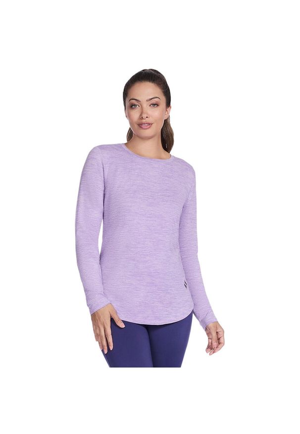 skechers - Bluzka Skechers GO DRI Swift Long Sleeve Tunic Crew, Kobiety. Kolor: fioletowy. Materiał: poliester, materiał. Długość rękawa: długi rękaw