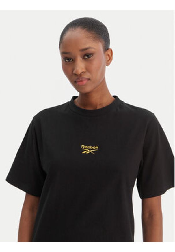 Reebok Sukienka codzienna Surya RK25502CCW Czarny Regular Fit. Okazja: na co dzień. Kolor: czarny. Materiał: bawełna. Typ sukienki: proste. Styl: casual