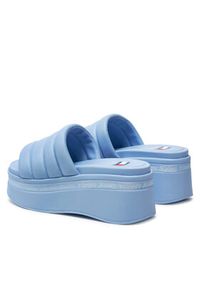 Tommy Jeans Klapki Tjw Wedge Sandal EN0EN02455 Błękitny. Kolor: niebieski. Materiał: skóra