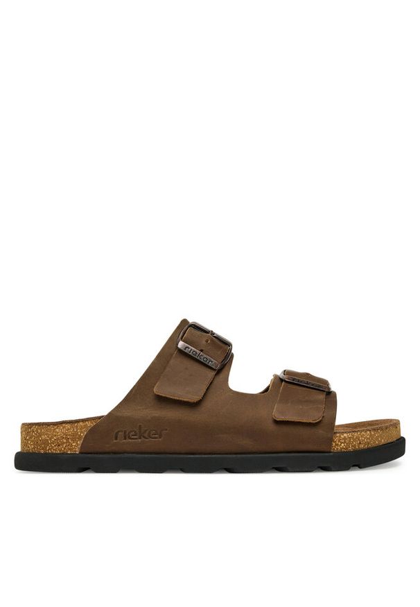 Klapki Rieker. Kolor: brązowy