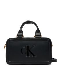 Calvin Klein Torebka Bold Ck Bauletto Crossbody LV04F3411G Czarny. Kolor: czarny. Materiał: skórzane #1