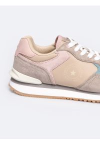Big-Star - Sneakersy damskie z kolorowymi wstawkami beżowe RR274252 801. Okazja: na co dzień. Kolor: beżowy. Materiał: materiał. Wzór: kolorowy #7