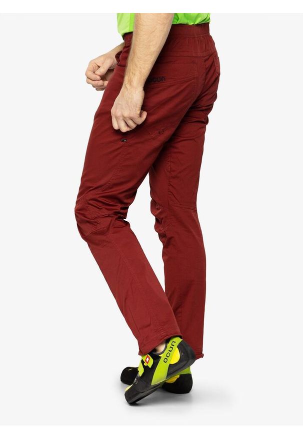 OCUN - Spodnie wspinaczkowe męskie Ocun Drago Organic Pants. Kolor: czerwony