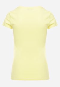 Renee - Żółty T-shirt Naerothee. Kolor: żółty. Materiał: bawełna. Długość rękawa: krótki rękaw. Długość: krótkie. Wzór: aplikacja, jednolity, gładki. Styl: klasyczny #8