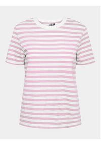 Pieces T-Shirt Ria 17146339 Różowy Regular Fit. Kolor: różowy. Materiał: bawełna #4