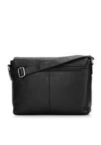 Wittchen - Męska torba na laptopa 11”/12” skórzana z kieszenią w klapie czarna. Kolor: czarny. Materiał: skóra. Styl: casual, elegancki