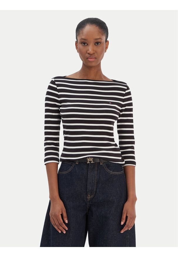 TOMMY HILFIGER - Tommy Hilfiger Bluzka New Cody WW0WW40589 Czarny Slim Fit. Kolor: czarny. Materiał: bawełna