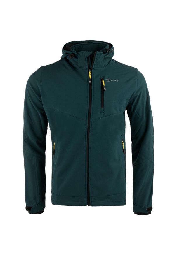 Munkees - Męska kurtka softshell McKees - wodoodporna i wiatroszczelna. Kolor: zielony. Materiał: softshell. Sezon: jesień, wiosna. Sport: turystyka piesza