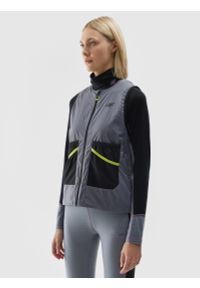 4f - 4F Bezrękawnik trekkingowy skiturowy z wypełnieniem Primaloft Active damski - szary XXL. Kolor: szary. Materiał: puch, mesh, poliester, materiał, włókno, nylon. Długość rękawa: bez rękawów. Technologia: Primaloft. Sezon: zima. Sport: narciarstwo, wspinaczka