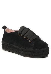 Manebi Espadryle Lace-Up Espadrilles R 2.2 E0 Czarny. Kolor: czarny. Materiał: skóra, zamsz