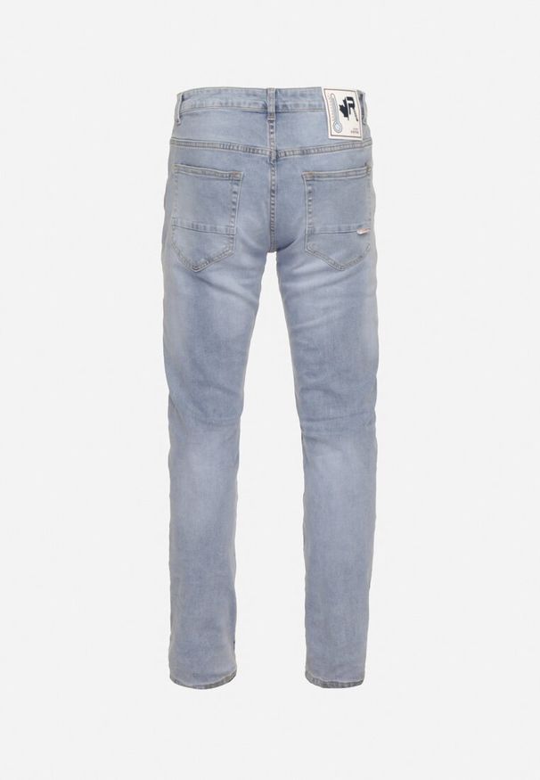 Born2be - Niebieskie Jeansy Skinny z Przetarciami i Wsuwanymi Kieszeniami Faroria. Okazja: na co dzień. Kolor: niebieski. Styl: casual