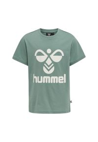 Koszulka dla dzieci Hummel Tres. Kolor: wielokolorowy, niebieski, turkusowy. Materiał: bawełna. Sport: joga i pilates #1