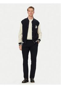 TOMMY HILFIGER - Tommy Hilfiger Bluza Colour-Blocked Terry MW0MW43091 Granatowy Regular Fit. Kolor: niebieski. Materiał: bawełna #2