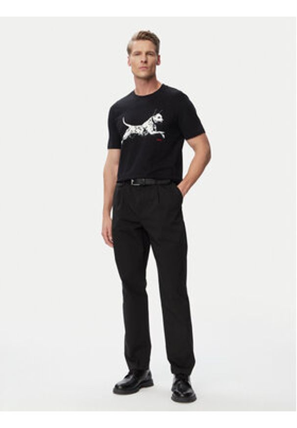 Hugo - HUGO T-Shirt Dirunn 50564143 Czarny Regular Fit. Kolor: czarny. Materiał: bawełna