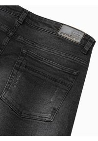 Ombre Clothing - Spodnie męskie jeansowe z dziurami SLIM FIT P1025 - czarne - XXL. Kolor: czarny. Materiał: jeans. Styl: młodzieżowy #7