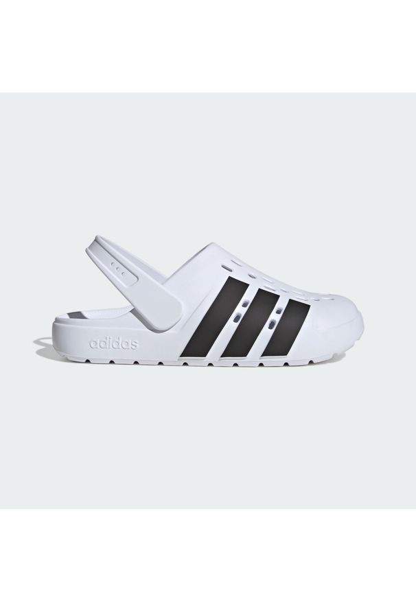 Adidas - Klapki Adilette Clog 2.0. Kolor: biały, wielokolorowy, czarny. Styl: sportowy