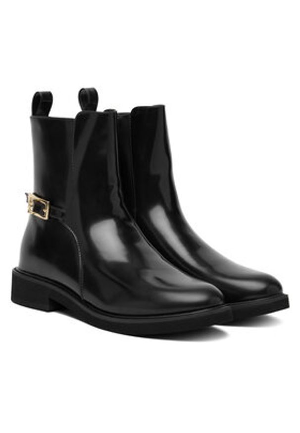 Patrizia Pepe Botki PPJ954.24 Czarny. Kolor: czarny. Materiał: skóra