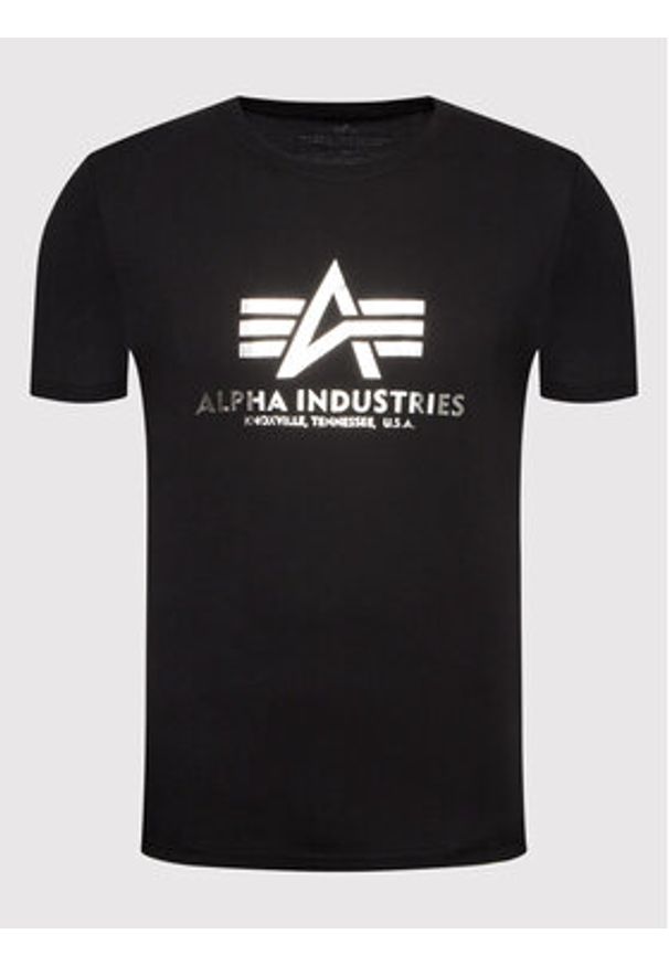 Alpha Industries T-Shirt Basic Foll Print 100501FP Czarny Regular Fit. Kolor: czarny. Materiał: bawełna. Wzór: nadruk