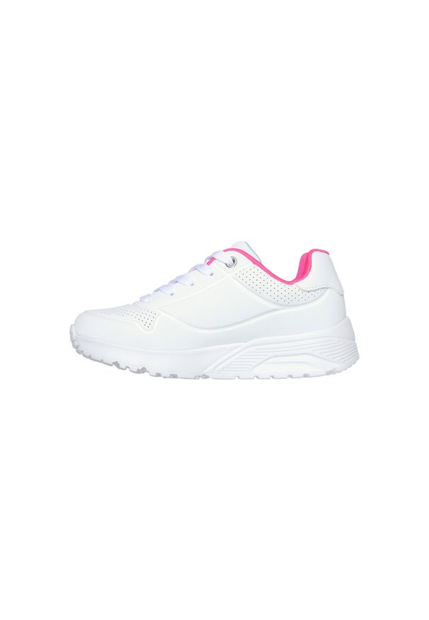 skechers - Buty na co dzień młodzieżowe SKECHERS UNO LITE zdobienie w serca i gwiazdy. Okazja: na co dzień. Kolor: biały, wielokolorowy. Wzór: aplikacja. Model: Skechers Sport. Sport: turystyka piesza