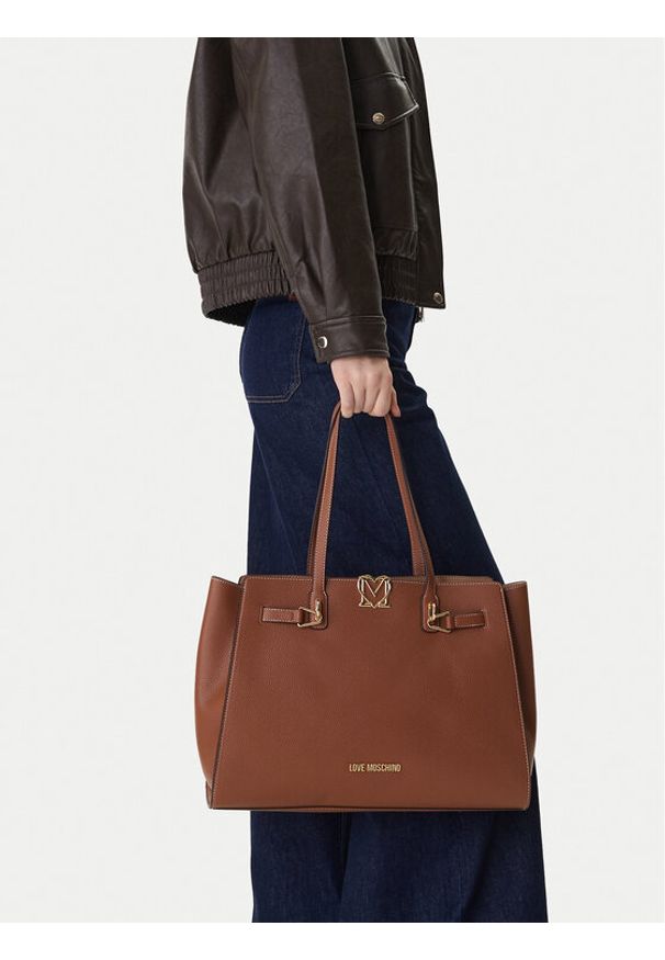 Love Moschino - LOVE MOSCHINO Torebka JC4124PP1OLM0200 Brązowy. Kolor: brązowy. Materiał: skórzane
