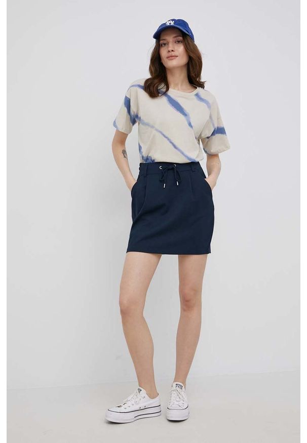 Tom Tailor t-shirt bawełniany kolor beżowy. Kolor: beżowy. Materiał: bawełna