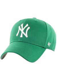 47 Brand - Czapka z daszkiem dziewczęca MLB New York Yankees Kids Cap. Kolor: zielony. Materiał: akryl, wełna