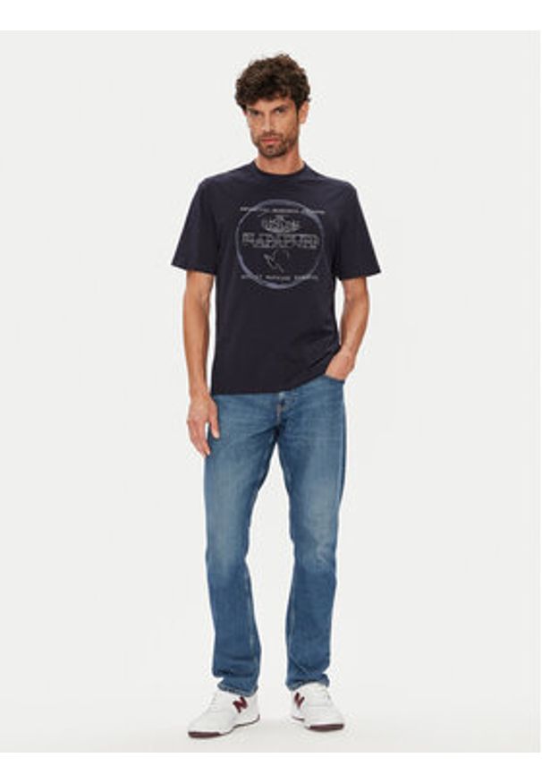 Napapijri T-Shirt S-Bald NP0A88SF Granatowy Regular Fit. Kolor: niebieski. Materiał: bawełna