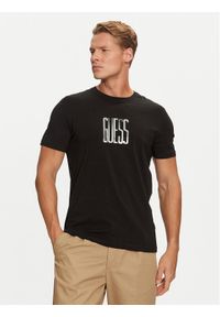 Guess T-Shirt M4BI33 J1314 Czarny Slim Fit. Kolor: czarny. Materiał: bawełna