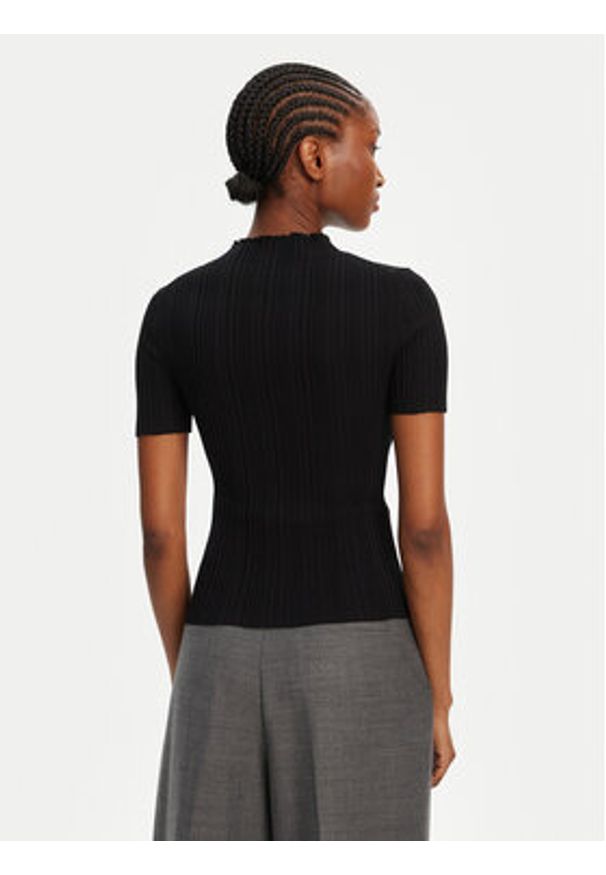 Hugo - HUGO Sweter Sarphapilk 50542598 Czarny Slim Fit. Kolor: czarny. Materiał: wiskoza