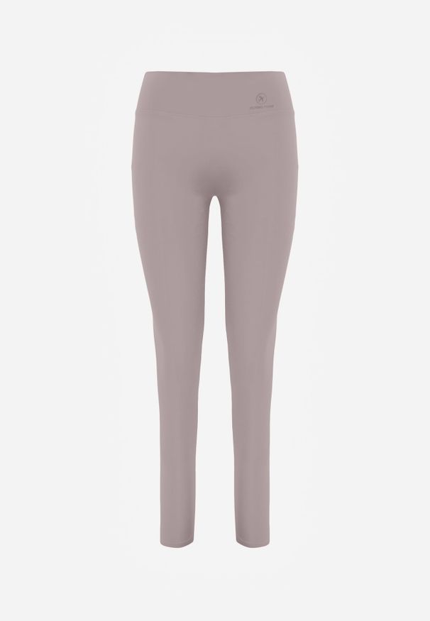 Renee - Jasnoszare Legginsy Basic z Modelującą Wstawką w Pasie Liacan. Okazja: na co dzień. Kolor: szary. Długość: krótkie. Styl: casual