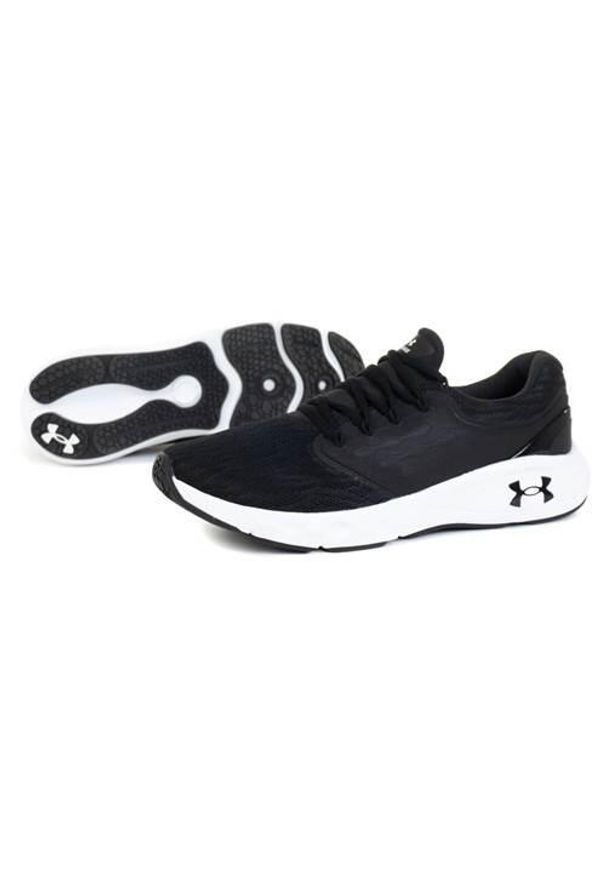 Buty do biegania męskie Under Armour Charged Vantage. Zapięcie: sznurówki. Kolor: czarny. Materiał: materiał, syntetyk, tkanina. Szerokość cholewki: normalna