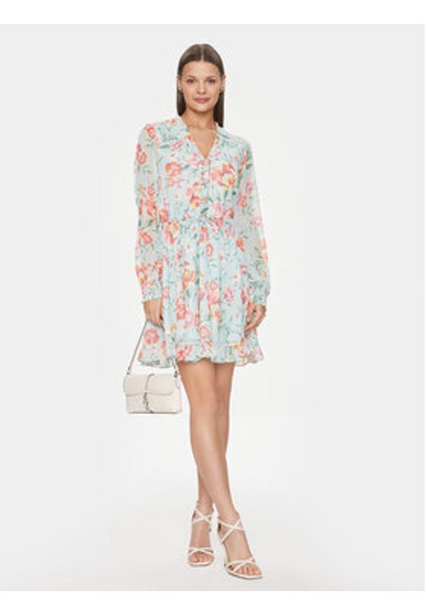 Guess Sukienka codzienna Vanessa W4GK42 WDW82 Błękitny Regular Fit. Okazja: na co dzień. Kolor: niebieski. Materiał: syntetyk. Typ sukienki: proste. Styl: casual